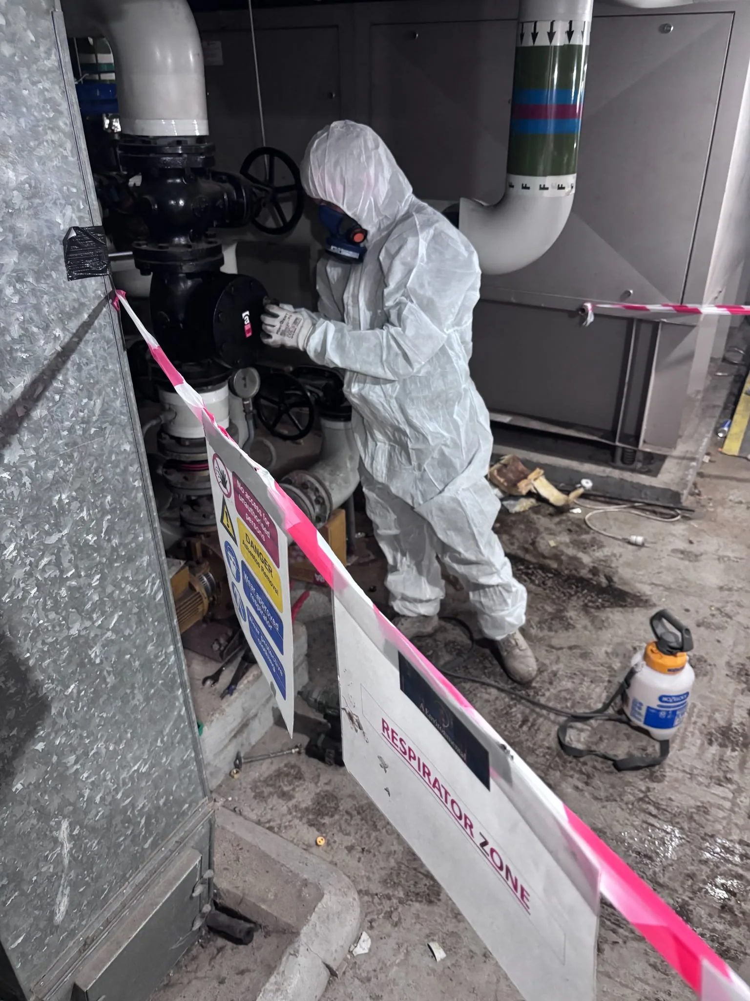 Asbestos artex removal from concrete soffit in Streatham